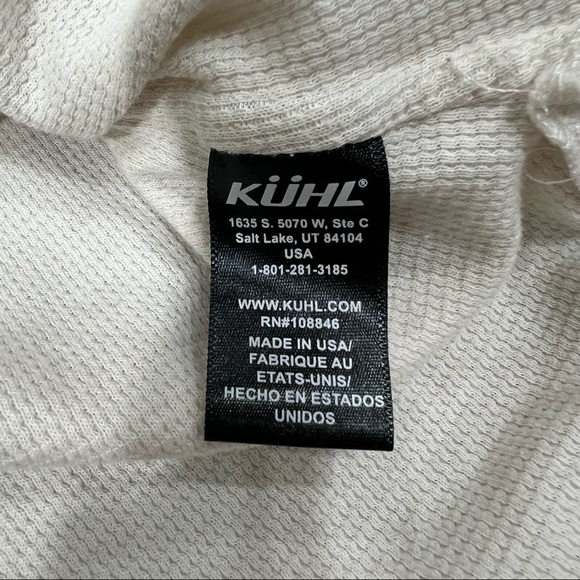 Kuhl Tan Thermal Henley Waffle Knit Scoopneck Long Sleeve Top Women's Sz L Base - Picture 7 of 10